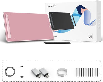 XP-PEN Deco L Grafiktablett 10" x 6" Zeichentablett mit X3 Elite Stylus, 8192 Druckstufen, 8 Schnell