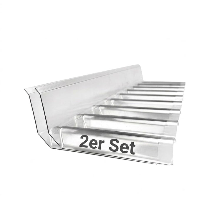 2 Stück - Wandanschlussprofil PVC Sinus Wellplatte 76/18 in glasklar - PROFI QUALITÄT Länge: 670 mm