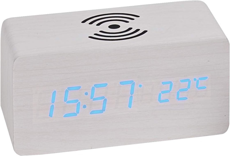 Atlanta LED Wecker mit Induktiv Ladestation für Smartphones - 1129-0