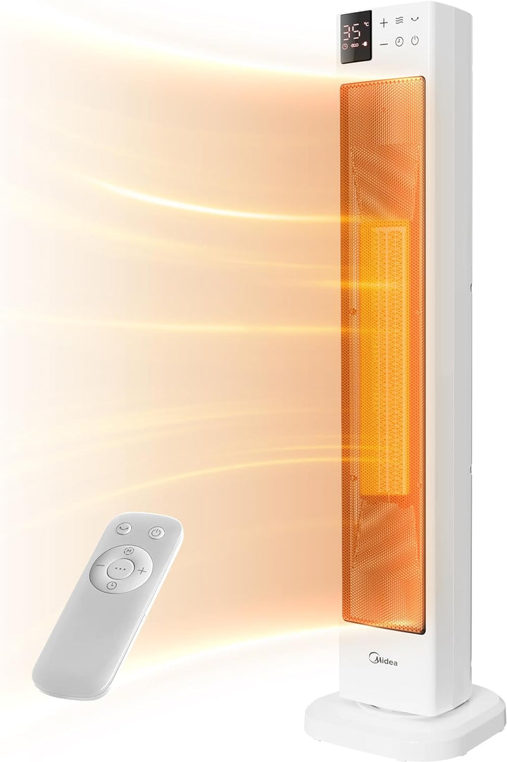 Midea NTH20-22GR(WH) Heizlüfter Energiesparend Leise mit Fernbedienung,PTC 2000 Watt Keramik Heizlüf