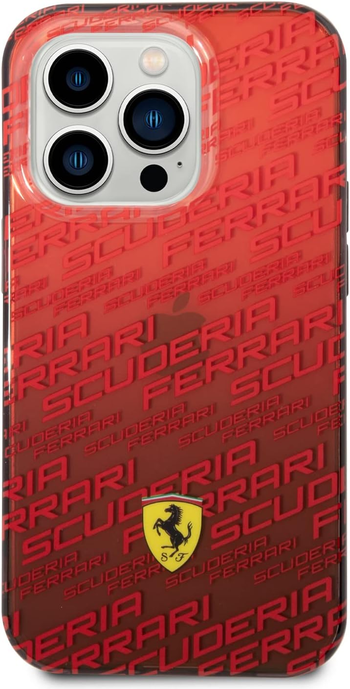 CG MOBILE Ferrari Handyhülle für iPhone 14 Pro in Gradient Red Scuderia Dyed Bumper Collection, Anti