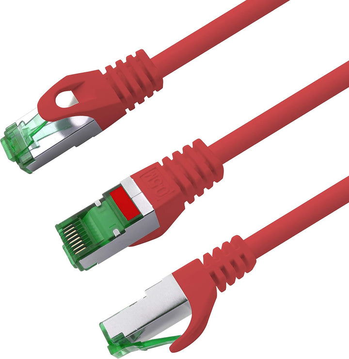 Cat7 Netzwerkkabel 5m - Rot - 10 Stück - Cat 7 Ethernetkabel Lankabel Lan 10Gbits Patchkabel Rj45 fü