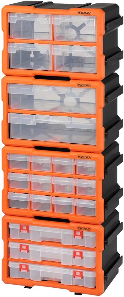 MONZANA® Kleinteilemagazin Sortimentskasten erweiterbar 72 Fächer Sortierbox für Kleinteile Aufbewah