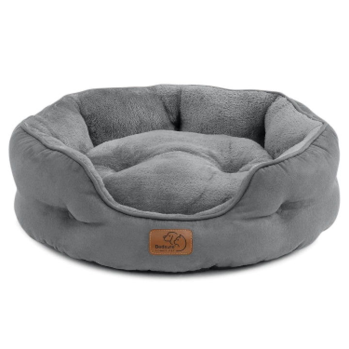 Bedsure Katzenbett waschbar Katzen Bettchen - 51x48x15cm Katzen Bett grau mit zweiseitig Innenkissen