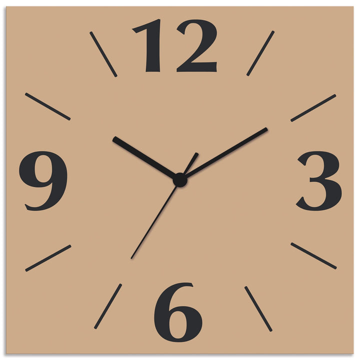 ARTLAND Wanddeko Wanduhr ohne Tickgeräusche Alu Quarzuhr 30x30 cm Quadratisch Lautlos 4 Ziffern Farb