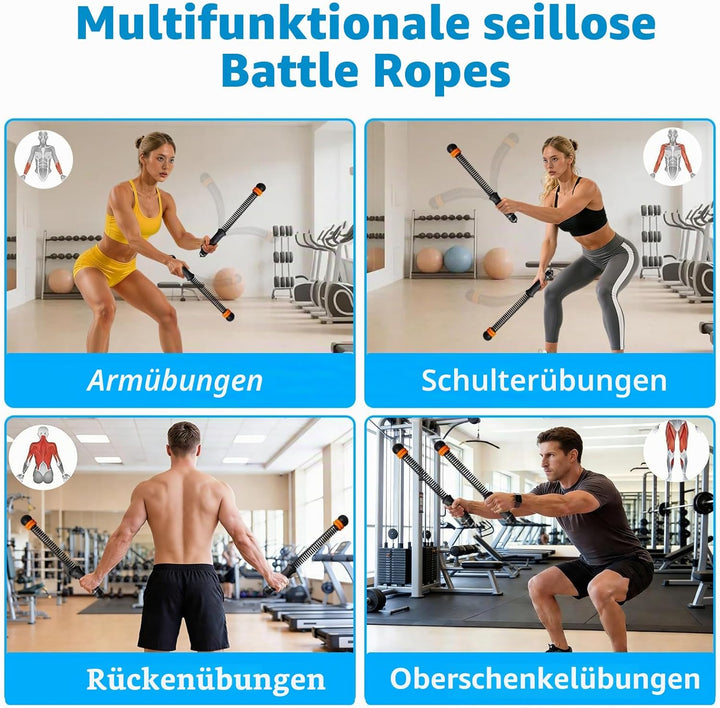 TOGETDREAM Ropeless Battle Ropes, Einstellbar Seillose Kampfseile Tragbare Gewichtete Seile Ohne Sei