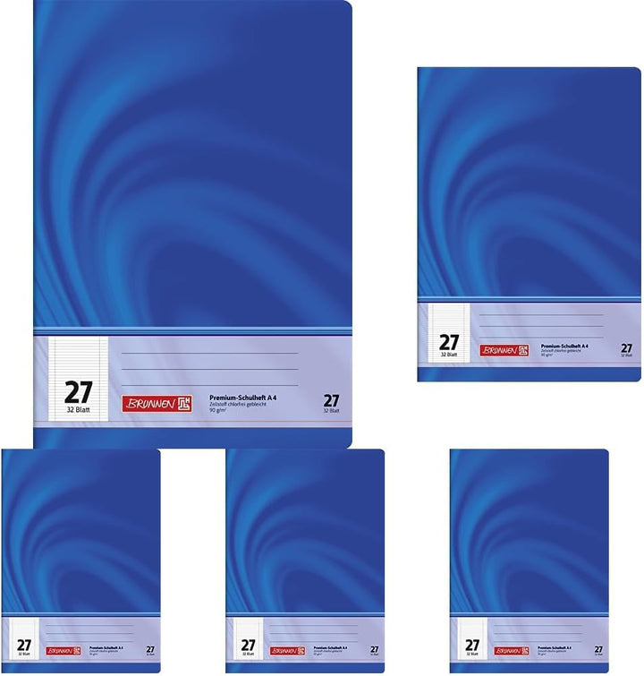 Brunnen Schulheft A4 Vivendi Lineatur 27, 32 Blatt (Packung mit 5) A4 32 Blatt (Packung mit 5), A4 3