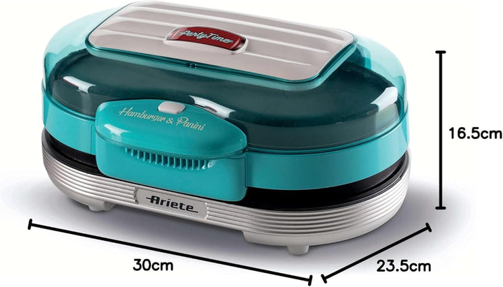 Ariete 205 Hamburger Maker Party Time, Burgermaschine, 1200 W, doppelte Antihaftplatten, 2 Fächer, l
