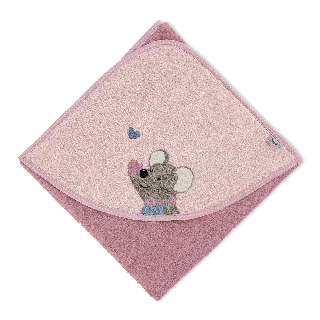 Sterntaler Kapuzenbadetuch Maus Mabel, Alter: ab 0 Monate, 80 x 80 cm, Rosa Mabel (Rosa), Mabel (Ros