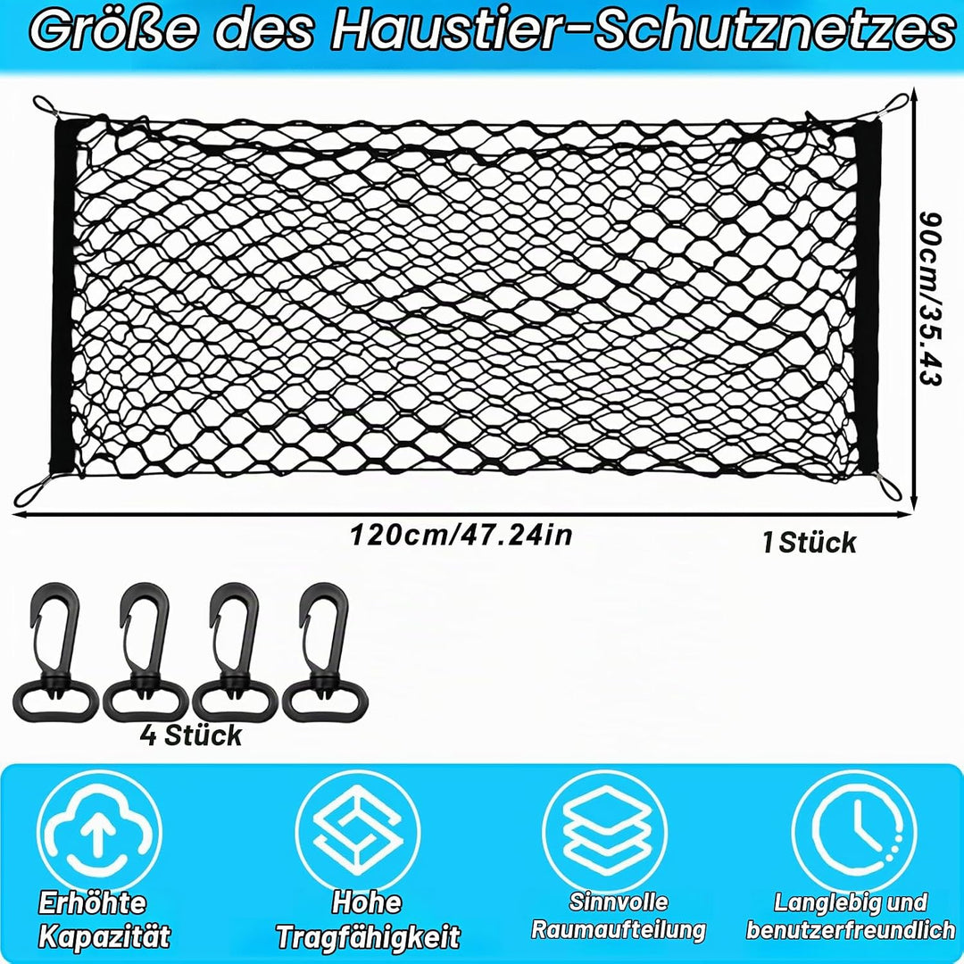 Schutzgitter Auto Barriere Trennnetz: Hundegitter Auto Hundeschutzgitter aus Polypropylen mit 4 Hake