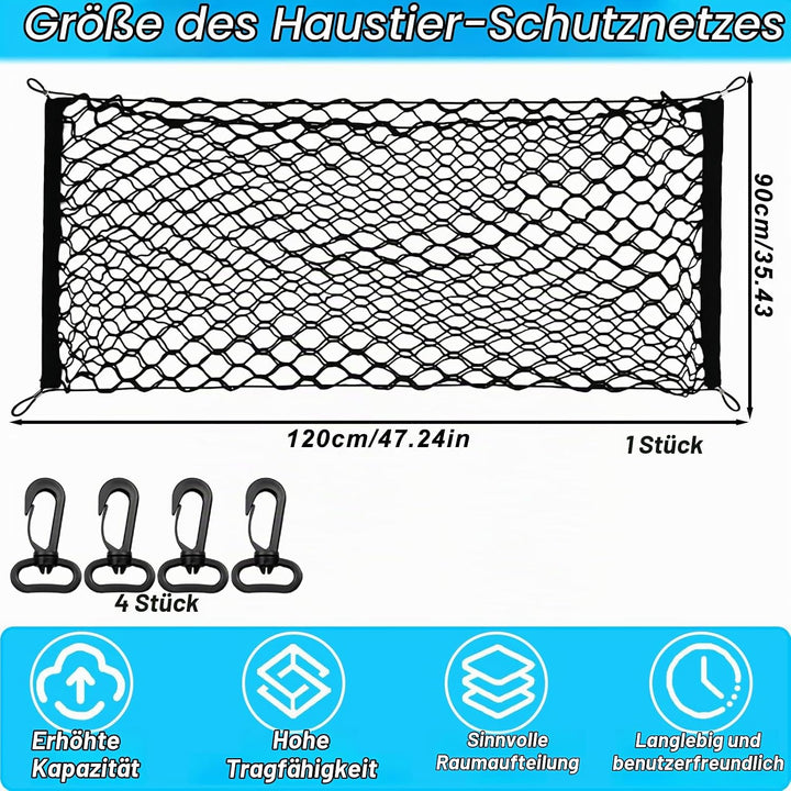 Schutzgitter Auto Barriere Trennnetz: Hundegitter Auto Hundeschutzgitter aus Polypropylen mit 4 Hake