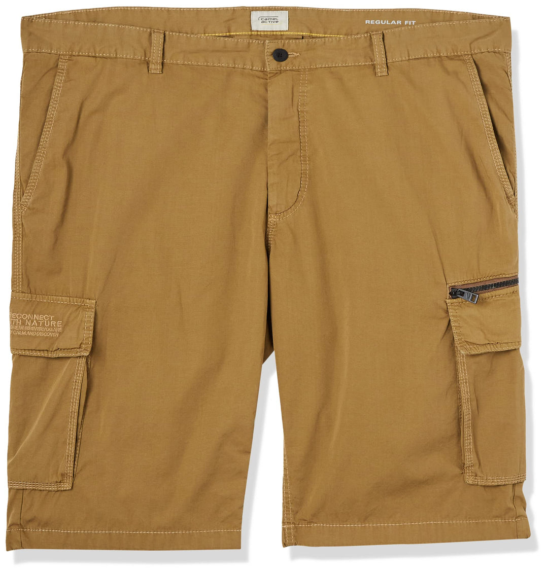 camel active Herren Cargo-Shorts mit Aufgesetzten Taschen Cargos 42W Senf, 42W Senf