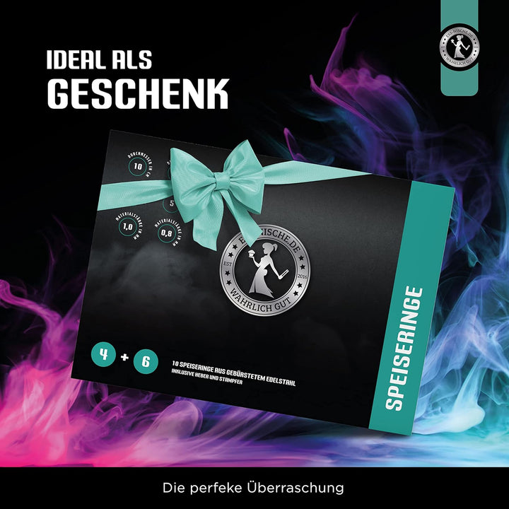 Ess-Nische® Dessertringe 8cm + 10cm Burgerringe - Ideales Grill-Zubehör als Burger Presse beim BBQ o