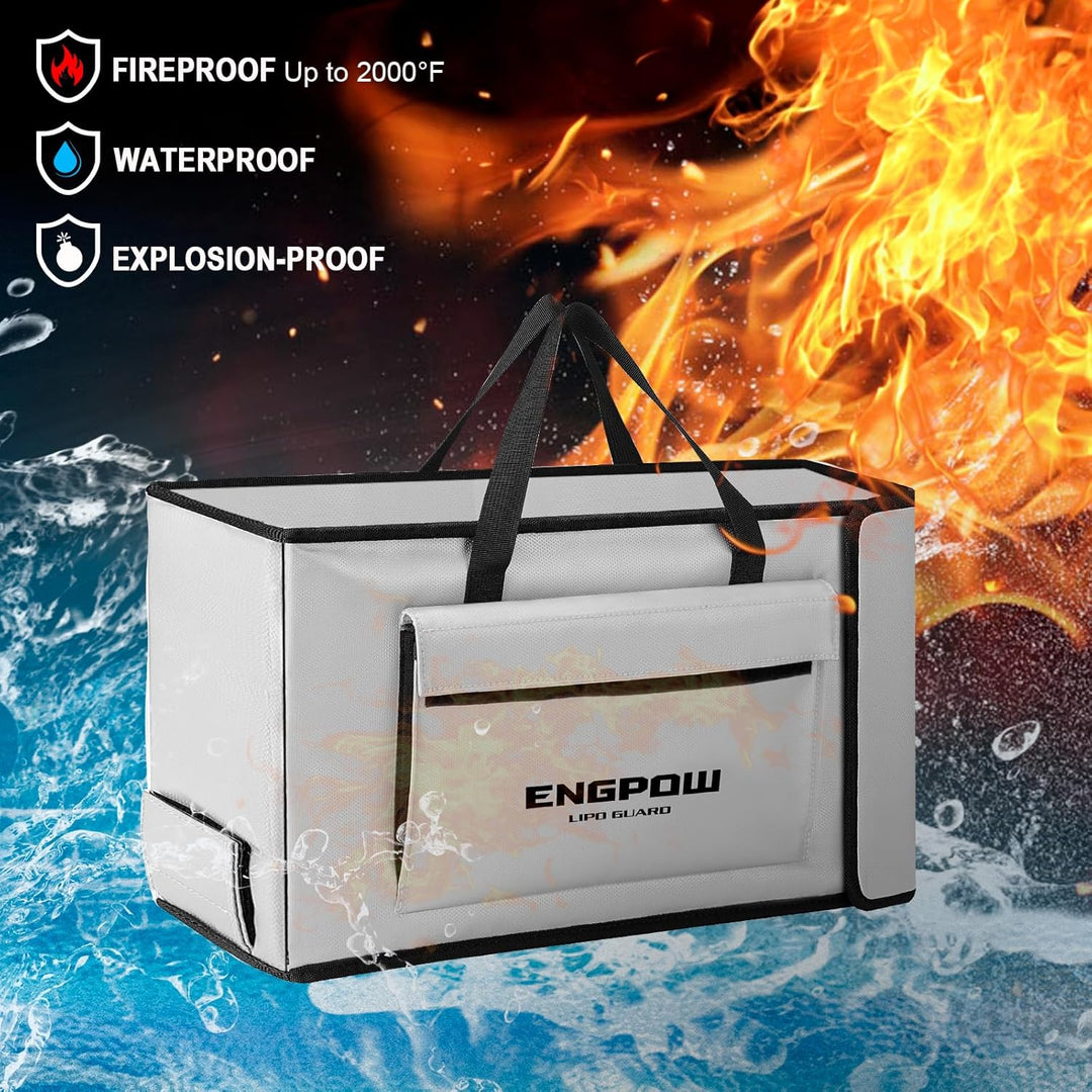 Akku Tasche Ebike Batterie Tasche Feuerfeste bis 2000°F Explosionsgeschützte Lipo Bag kompatibel mit