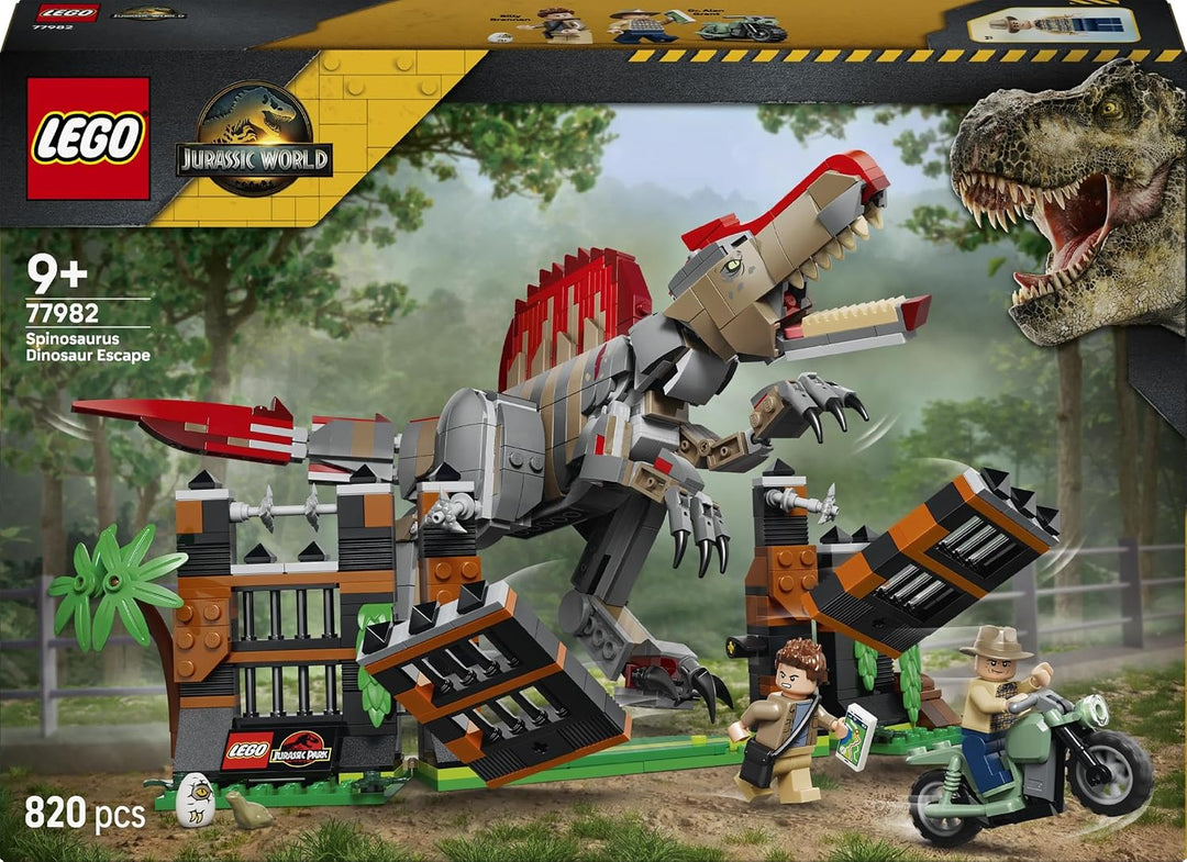 LEGO Jurassic World Flucht des Spinosaurus - Spielzeug-Dino - Bauset mit beweglichem Dinosaurier und