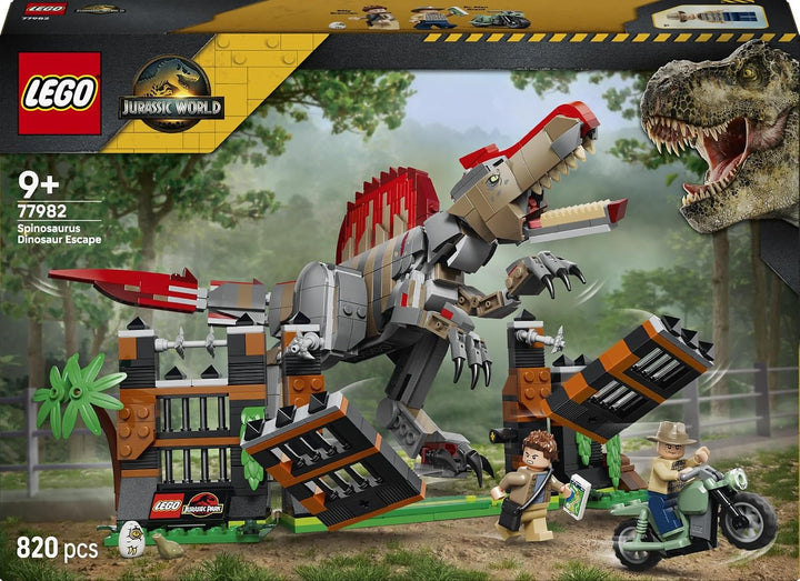 LEGO Jurassic World Flucht des Spinosaurus - Spielzeug-Dino - Bauset mit beweglichem Dinosaurier und