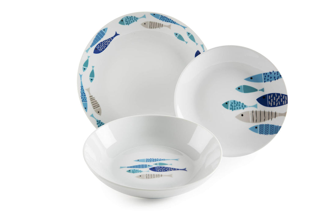 Excelsa Ocean North Sea Teller-Set, 18-teilig, Porzellan