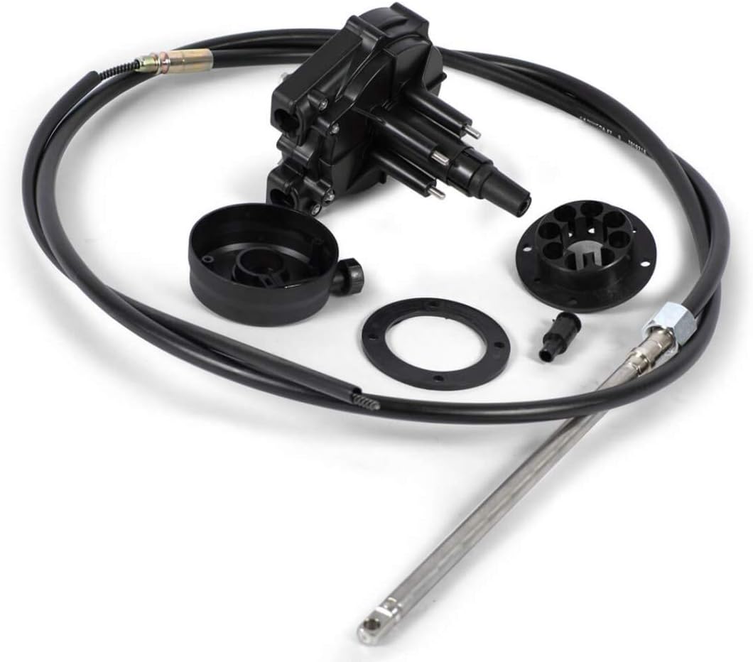 Nautika Bootslenkung mit Steuerkopf und Steuerseil Steuerung Lenkung Boot Länge 14 Fuss / 4,27 m SG0