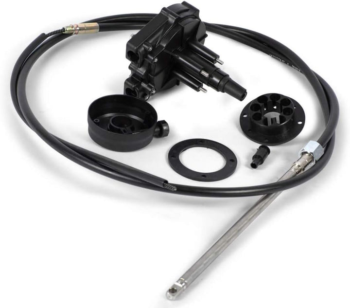 Nautika Bootslenkung mit Steuerkopf und Steuerseil Steuerung Lenkung Boot Länge 18 Fuss / 5,49 m SG0