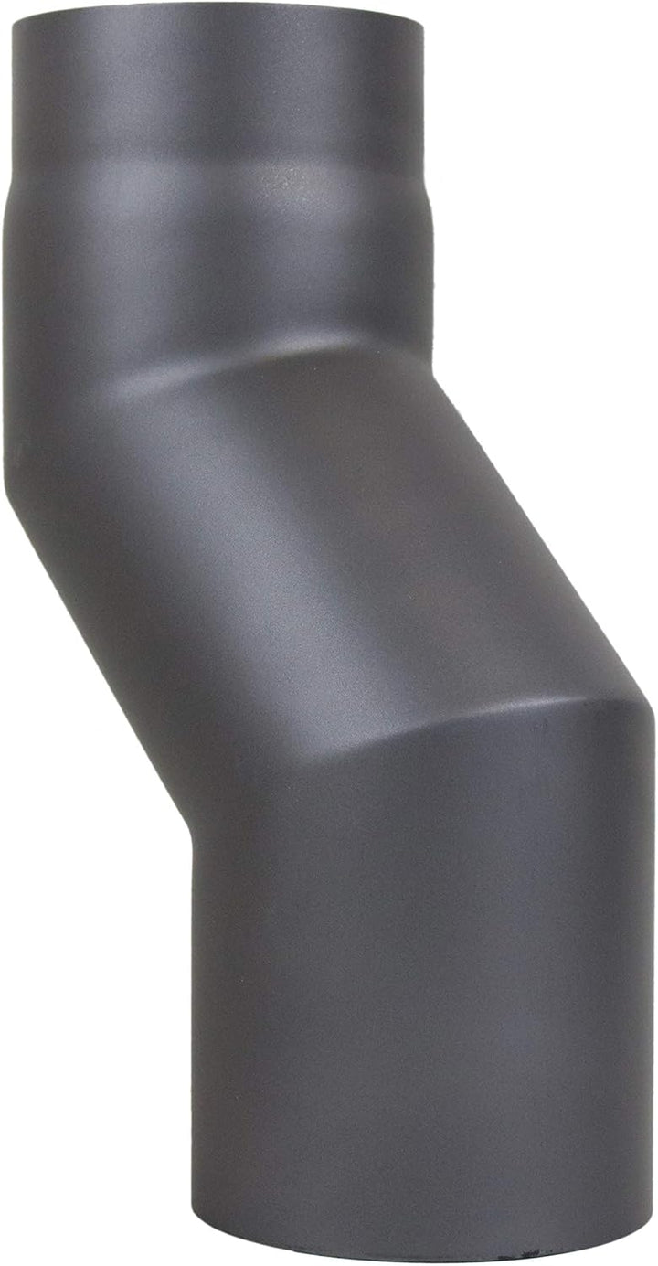 LANZZAS Ofenrohr Versatzbogen 100 mm, im Durchmesser, DN Ø 150 mm, Farbe: gussgrau - weitere Rohre a