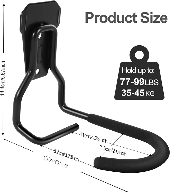 Sioner 4er-Pack Vertikale Fahrradhaken，Fahrradhalter,Heavy Duty Hooks Wandhalterung Fahrradhalter,Fa