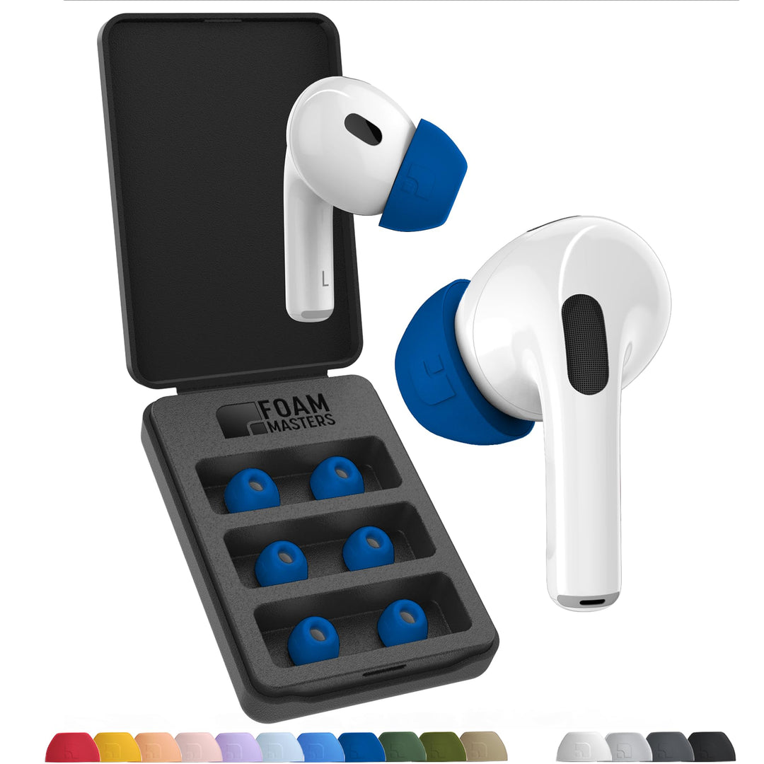 Foam Masters Ohrstöpsel aus Memory-Schaum für AirPods Pro 1. und 2. Generation, 3 Paar, neue Version