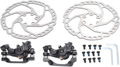 BuyWeek Fahrrad Scheibenbremse Set, Aluminiumlegierung 160mm Rotoren Vorne Hinten Bremssättel Scheib