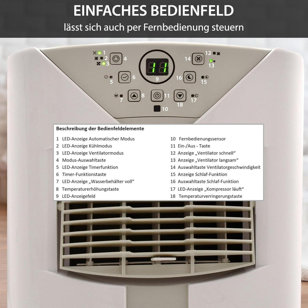 Syntrox 9000 BTU Mobiles Klimagerät Fresco | Mobile Klimaanlage | Luftentfeuchter, mit Fernbedienung