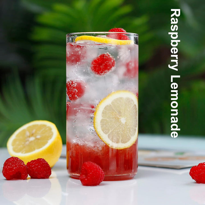 LUXU Trinkgläser, 540 ml, dünne Highball-Gläser, 4 Stück, transparent, hohe Glasbecher für Wasser, S