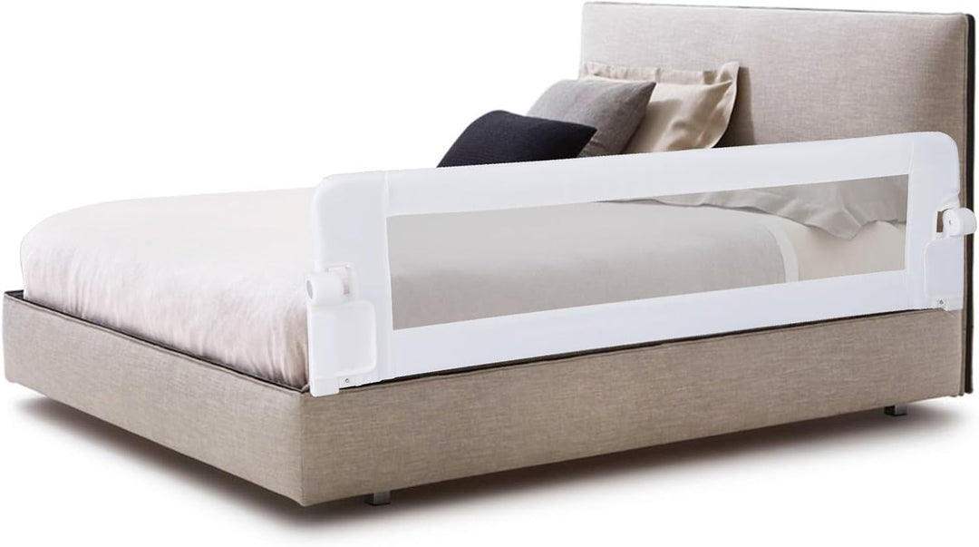 DREAMADE Bettgitter 150/120/105 cm, Kinderbettgitter Schutz, Kinderschutzgitter aus PP & Oxford, Bab