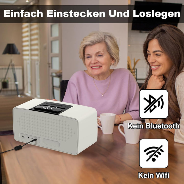 Healvaluefit Einfache Musik-Player für ältere Menschen,Einfacher Hörbuch-Player mit 32GB TF-Karte &