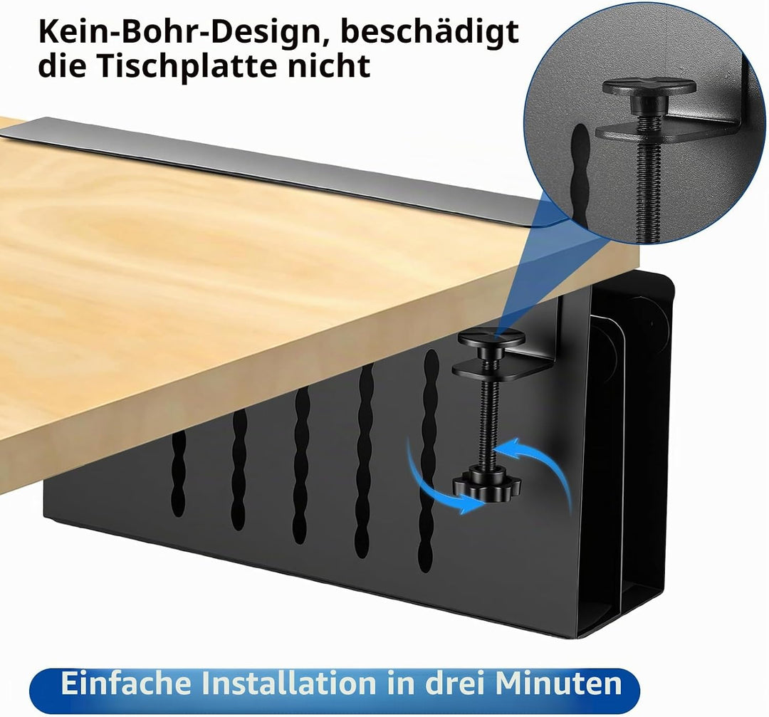 Schreibtisch Seitenaufbewahrung, Metall Laptop Halterung ohne Bohren mit magnetischem Stifthalter, U