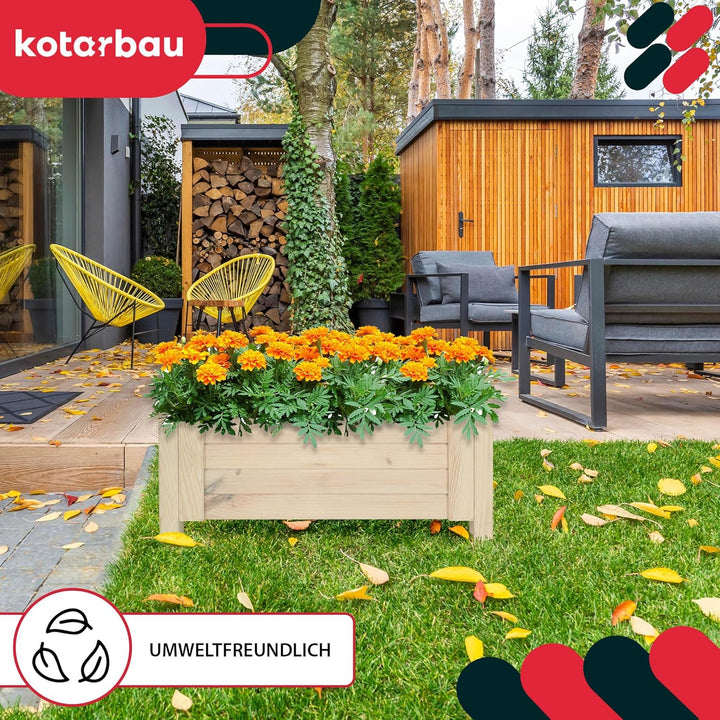 KOTARBAU® Blumenkasten - 60 x 39 x 30 cm - Pflanzkasten mit Vlies - Pflanzkübel gross aussen - Balko