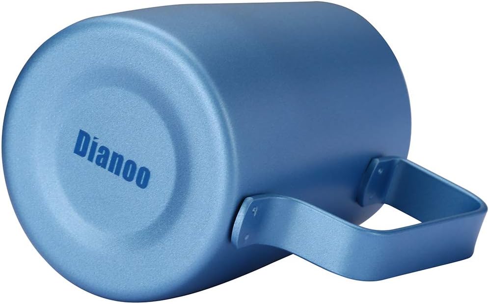 Dianoo Espresso-Milchaufschäumer, Milchkännchen, Edelstahl, für Kaffee-Latte-Kunst, 420 ml blau, Bla