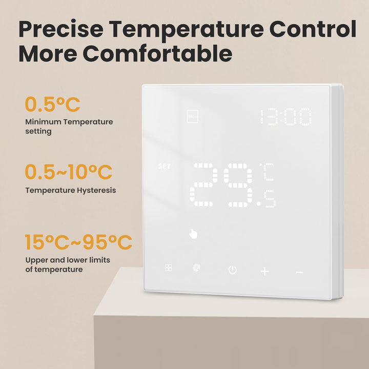 AVATTO Thermostat Für Wasser Fussbodenheizung und Gasboiler，Smart WiFi Thermostat Programmierbar Rau