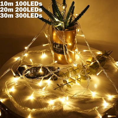 Lichterkette Aussen Innen LED Lichterkette 20m 200LEDs mit Timer, 8 Modi, Speicherfunktion, IP44 Was