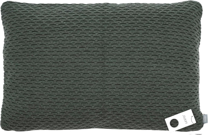 Södahl Wave Knit Kissen, Sofakissen/Dekokissen aus Baumwolle & Wolle, 40 x 60 cm, Waldgrün 60 x 40 x
