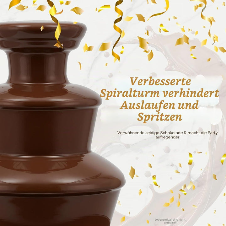 230V Schokobrunnen Edelstahl Schokoladenbrunnen Chocolate Fountain, Elektrische Fondue Schokofondue