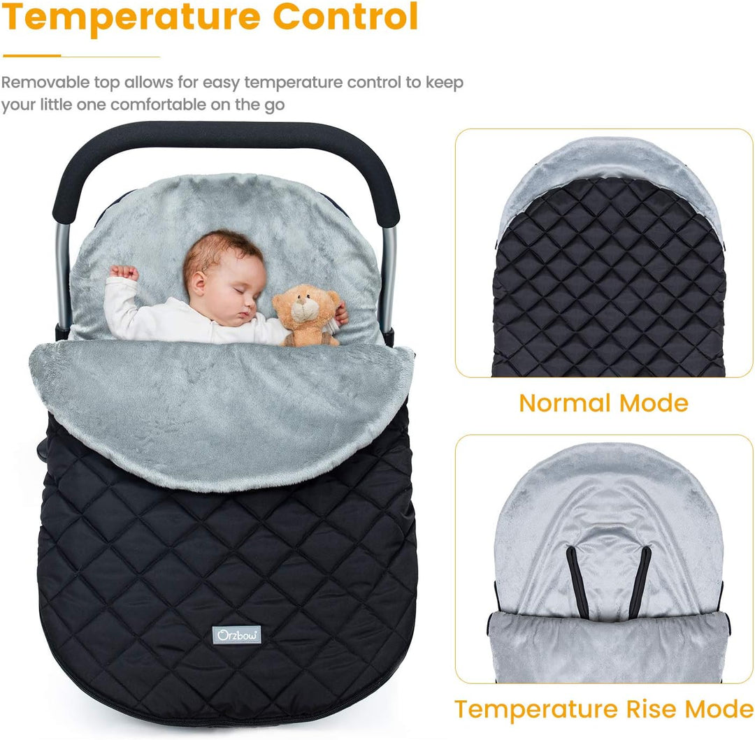 Orzbow Winter Baby Fusssack für Babyschale,Frühjahr Universal Einschlagdecke für Autositz &amp; Maxi-Cos