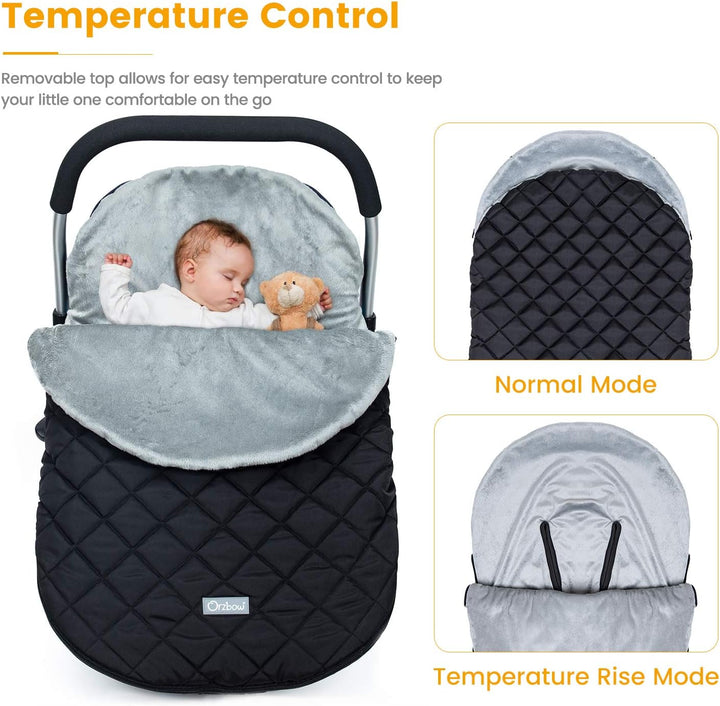 Orzbow Winter Baby Fusssack für Babyschale,Frühjahr Universal Einschlagdecke für Autositz &amp; Maxi-Cos