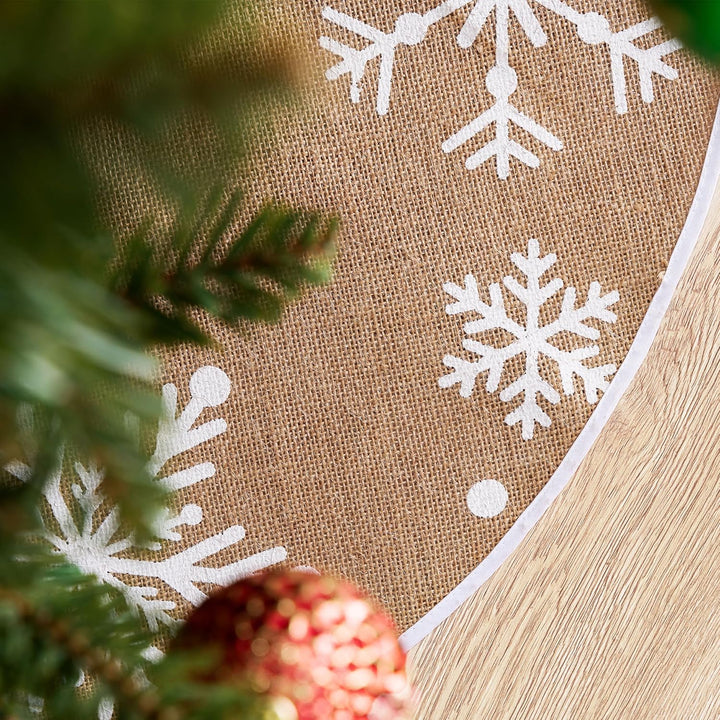 Joiedomi Weihnachtsbaumrock mit Schneeflocken, 91,4 cm, rustikaler Baumrock, Dekoration für Weihnach