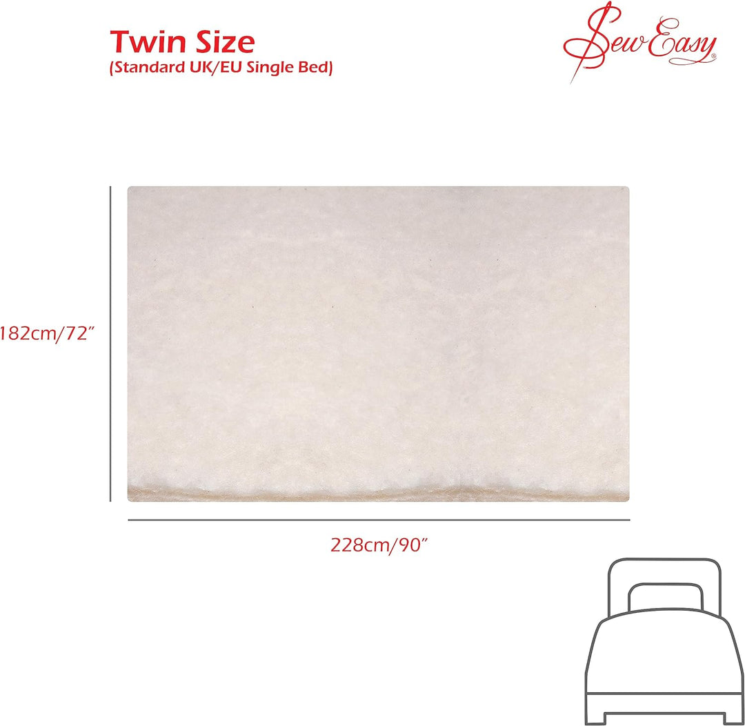 Sew Easy NLW.202 Wattierung, Baumwollmischung, 182.9 x 228.6cm 72 x 90” 182.9 x 228.6cm\ 72 x 90” Ba