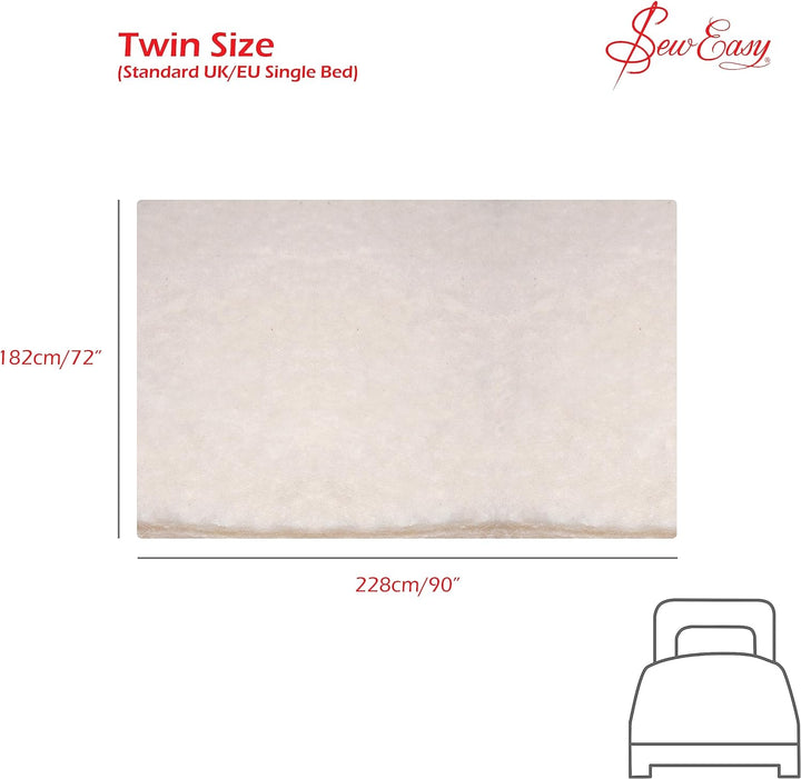 Sew Easy NLW.202 Wattierung, Baumwollmischung, 182.9 x 228.6cm 72 x 90” 182.9 x 228.6cm\ 72 x 90” Ba