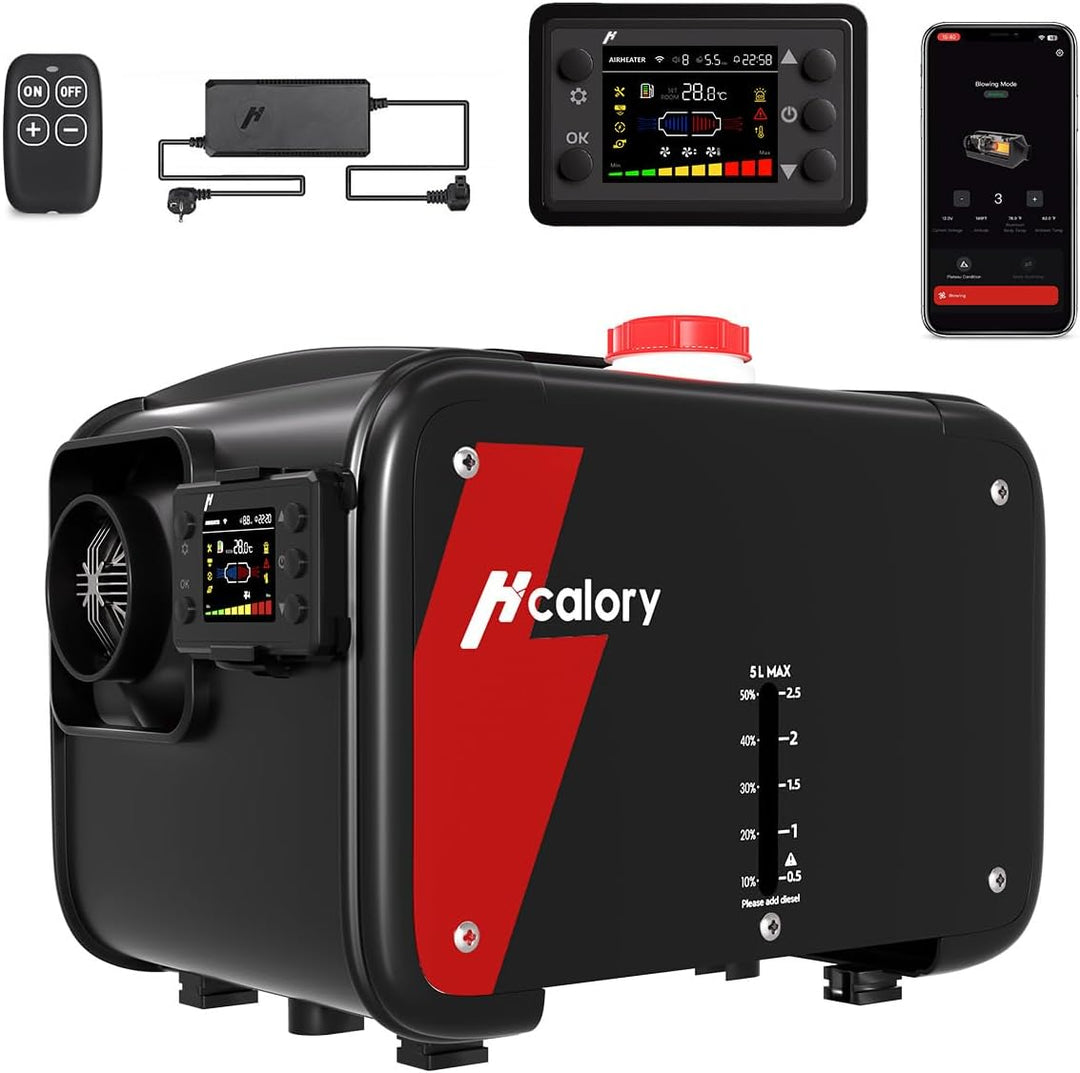 8kW Luft Dieselheizung, 240V/12V/24V 0,12–0,45 L/h HBH1S Diesel Standheizung mit APP Adapter, 28% hö