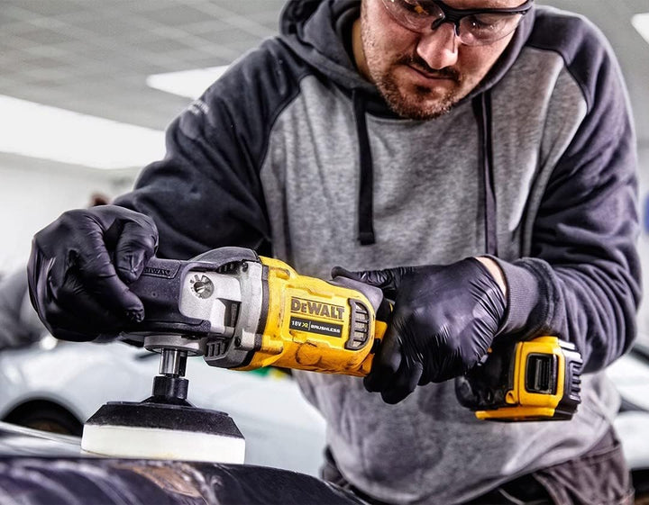 Dewalt DCM849N-XJ Pulidora para Metal rotativa escobillas XR 18V sin cargador/batería, gelb