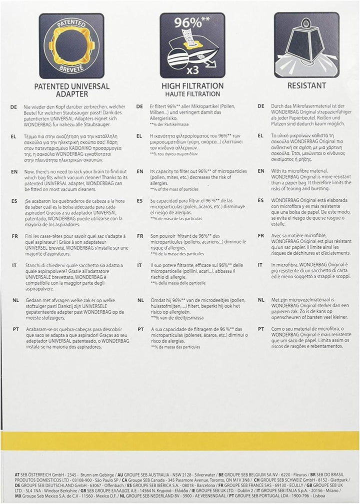 2 x Rowenta Original MW Wonderbag Universal Classic WB406120 10 Säcke Universal