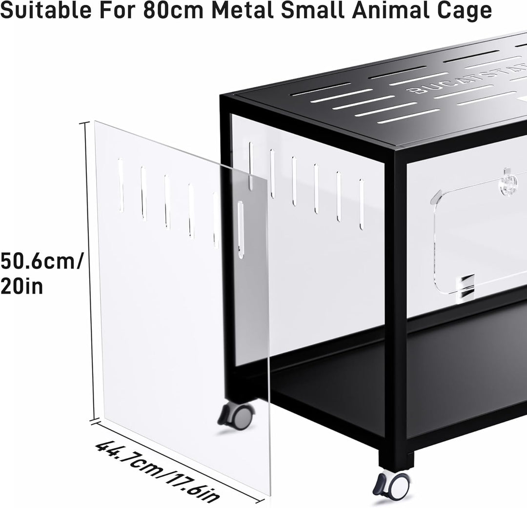 BUCATSTATE Seitenteil nur für 80 cm grosse Kleintierkäfig aus Metall 31"L Transparent, 31"L Transpar