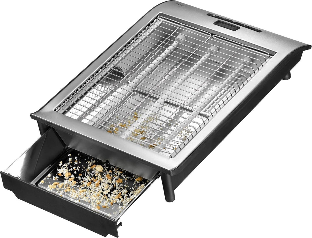 Exido 12140040 Flachtoaster mit Timer/Display Brötchen-Toaster, 700 Watt