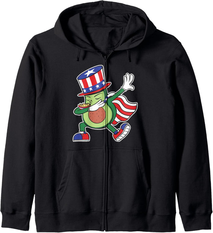 Avocado Funny Dabbing Patriotic 4. Juli Kapuzenjacke