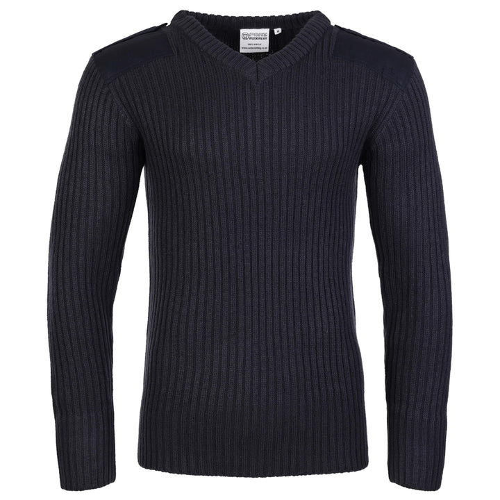 Castle Clothing V – Hals Combat Jumper, blau, 120V Marineblau S, Marineblau S